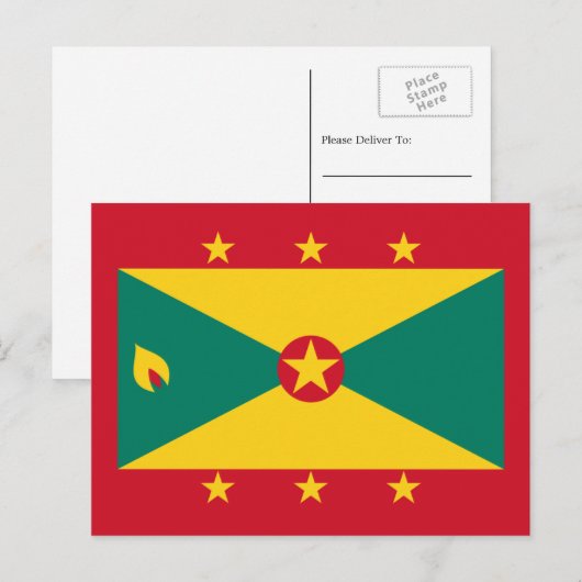 Grenadische vlag, vlag van Grenada Briefkaart (Voorkant / Achterkant)