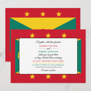Grenadische vlag, vlag van Grenada bruiloft Kaart
