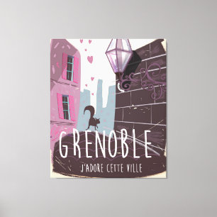Grenoble France vintage poster Canvas Afdruk