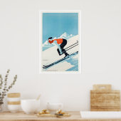 Grenoble France Vintage Ski Poster (Cuisine)