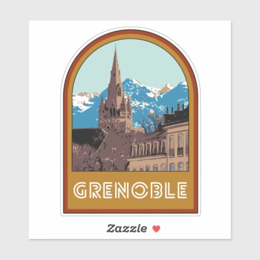 Grenoble ville France est mon fière ville Sticker (Feuille)