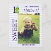 Grenouille 1er anniversaire invitation (Devant)