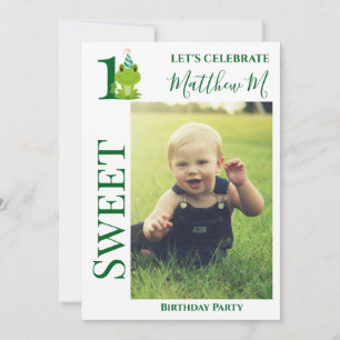 Grenouille 1er anniversaire invitation