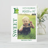 Grenouille 1er anniversaire invitation (Debout devant)