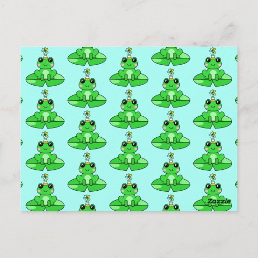 Grenouille à thème Invitations d'anniversaire (Dos)