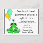 Grenouille à thème Invitations d'anniversaire (Devant)