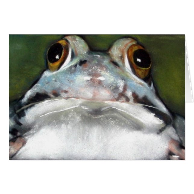 Grenouille adorable : Peinture Pastel réaliste (Devant horizontal)