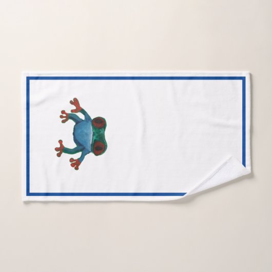 Grenouille Amazonienne Bleue Vert (Serviette à main)