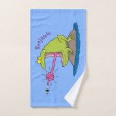 Grenouille amusante et dessin animé de mouche (Serviette à main)