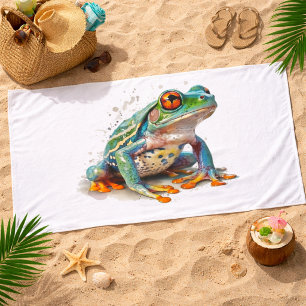 Grenouille aquarelle aux tons de joaillerie