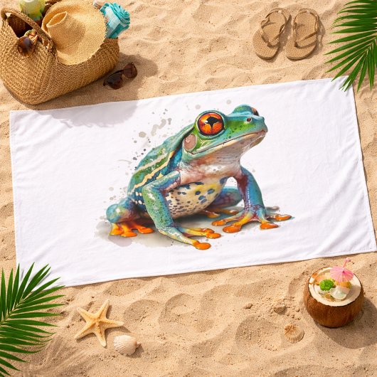 Grenouille aquarelle aux tons de joaillerie