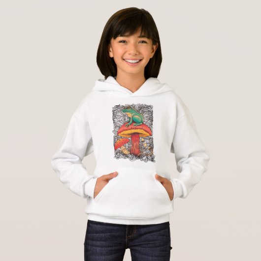 Grenouille avec champignon  Conception de style Co (Devant entier)