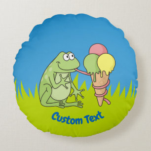 Grenouille avec Coussin rond Icecream