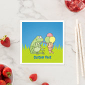 Grenouille avec serviettes en papier glacé (En situation)