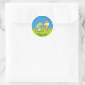 Grenouille avec Sticker rond classique Icecream (Sac)