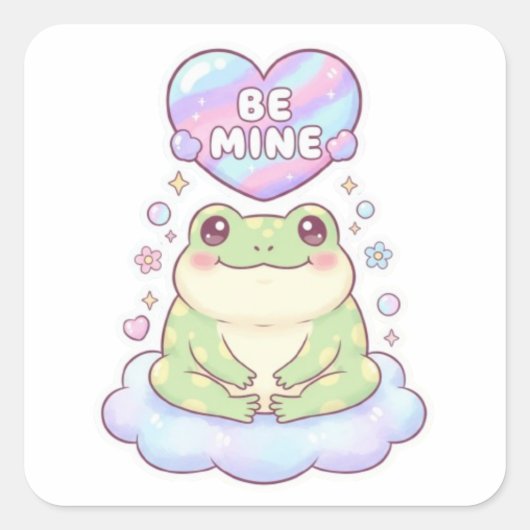 Grenouille « Be Mine » Autocollant Grenouille Mign (Devant)