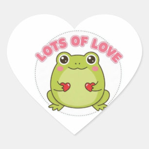 Grenouille « Beaucoup d'amour » Autocollant Grenou