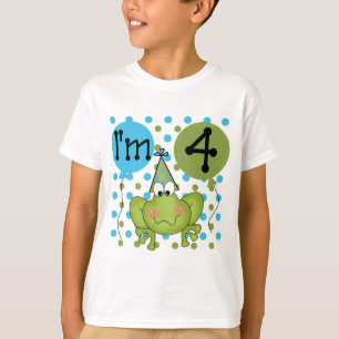 Grenouille bleue 4e anniversaire Tshirts et cadeau