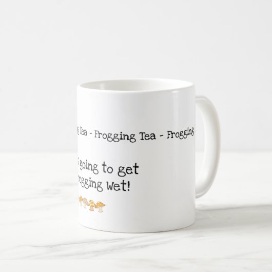 Grenouille, Champignons, Frogging Tea Mug (Devant droit)