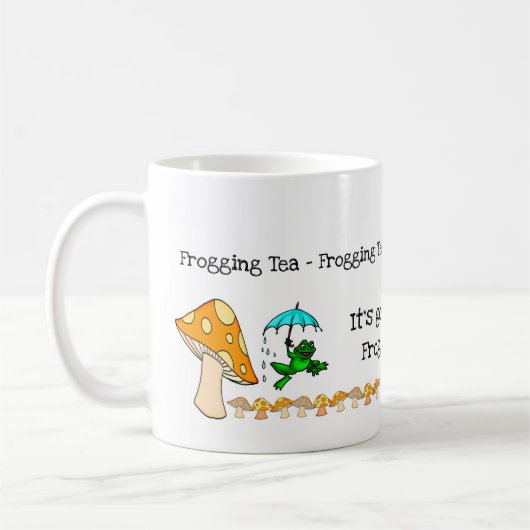 Grenouille, Champignons, Frogging Tea Mug (Gauche)