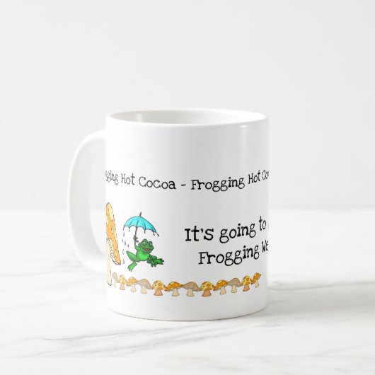Grenouille, Champignons, Frogue Chaud Cocoa Mug (Devant gauche)