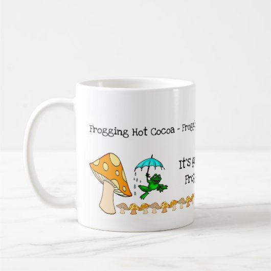 Grenouille, Champignons, Frogue Chaud Cocoa Mug (Gauche)