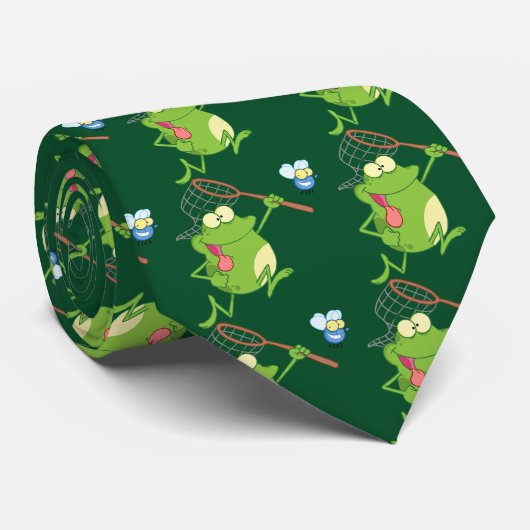 Grenouille Chasse Voler Avec Cravate Net (Roulé)