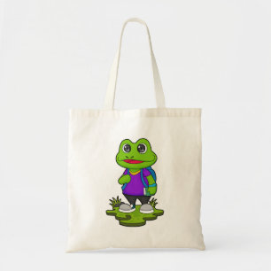 Grenouille comme randonneur avec sac à dos