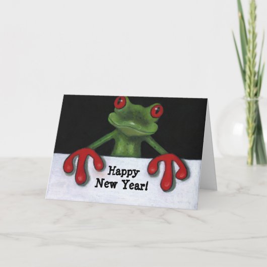 GRENOUILLE D'ARBRE : CARTE DE BONNE ANNÉE (Devant)