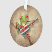 Grenouille d'arbre jouant la guitare de drapeau du (devant)