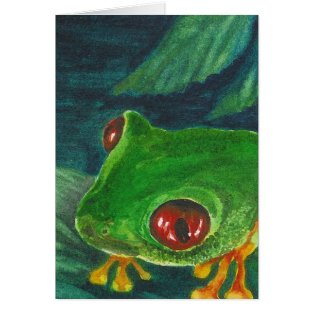 grenouille d'arbre rouge de vert d'oeil (Devant)
