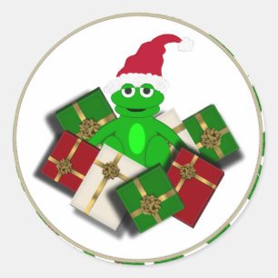 Grenouille de Noël et Autocollants Cadeaux