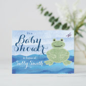 Grenouille dessinée à la main Invitations de douch (Debout devant)