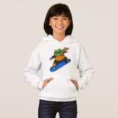 Grenouille en snowobarder avec snowboard (Devant entier)