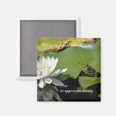 Grenouille et eau Lily Citation inspirante Magnet (Recto/Verso)