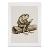 Grenouille Fantaisiste Écrivant sur une Affiche de