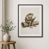 Grenouille Fantaisiste Écrivant sur une Affiche de