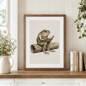 Grenouille Fantaisiste Écrivant sur une Affiche de