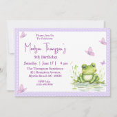 Grenouille Filles 5e anniversaire Invitation de fê (Devant)