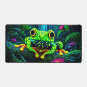 Grenouille fluorescente, néon à l'oeil qui attrape