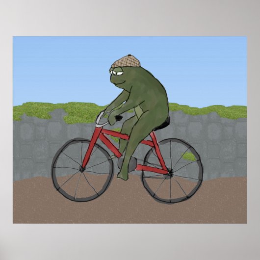 Grenouille gentilhomme sur une affiche à vélo Impr (Devant)