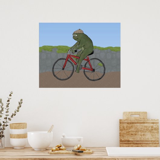Grenouille gentilhomme sur une affiche à vélo Impr (Cuisine)