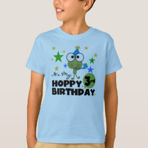 Grenouille-Hoppy 3e Anniversaire Tshirts et cadeau