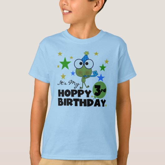Grenouille-Hoppy 3e Anniversaire Tshirts et cadeau (Devant)