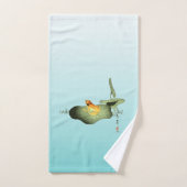 Grenouille jaune sur feuille de lotus (Serviette à main)