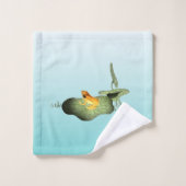 Grenouille jaune sur feuille de lotus (Gant de toilette)
