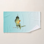 Grenouille jaune sur feuille de lotus (Serviette à main)