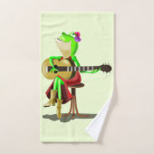 Grenouille jouant de la guitare serviettes de bain (Serviette à main)