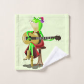 Grenouille jouant de la guitare serviettes de bain (Gant de toilette)