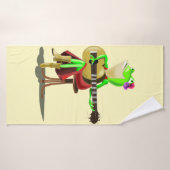 Grenouille Jouer de la guitare (Serviette de bain)